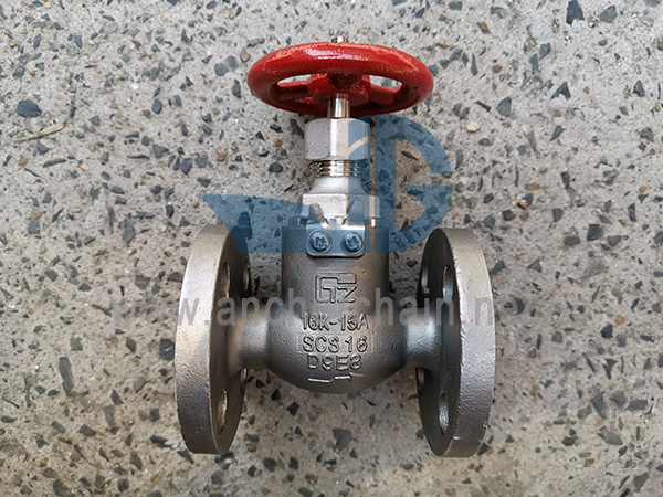 Van góc kiểm tra trục vít xuống bằng thép không gỉ JIS F 7352 SCS16