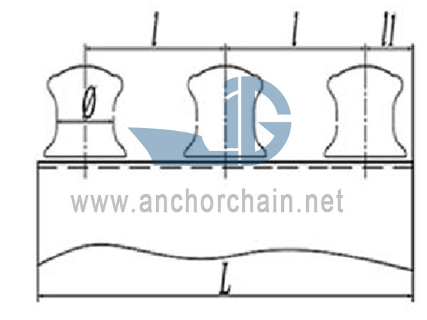 JIS F2014-1987 Ba con lăn Fairlead